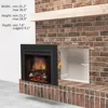 Klaus 26” Electric Fireplace Insert with Trim Kit, Fire Crackling Sound, Resin Log, Glass Door and Mesh Screen, 750/1500W Heater 4