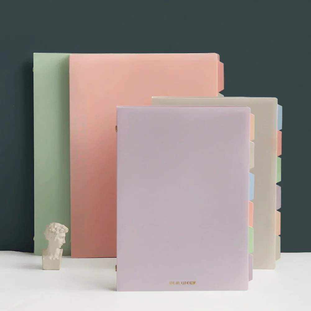 Loose Leaf Binder 60 Sheets A5/B5 Morandi Color Loose Leaf Notebook PP Cover Binder Line Refillable Office School Stationery Journal Supplies