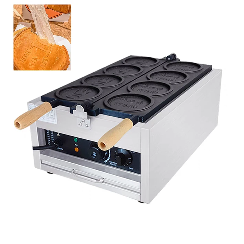 

Commercial Korean Gold Coin Waffle Machine Non-stick Coating Cheese Bread Cartoon Coin Scones Waffle Maker Snack Equipment