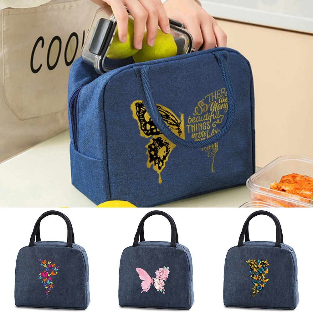 

Portable Lunch Bags for Women Handbags Ice Cooler Picnic Bags Insulated Thermal Lunch Box Pouch Children School Food Storage Bag