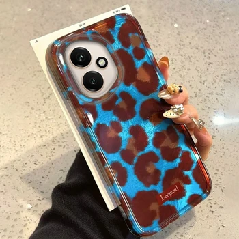  Custodia per telefono con stampa leopardata blu sbavatura per Honor 400 200 Smart Pro Magic7 6 70 Lite X9a X9c X9b X8b X8a X8c X7c X7b X6c X6b Cover