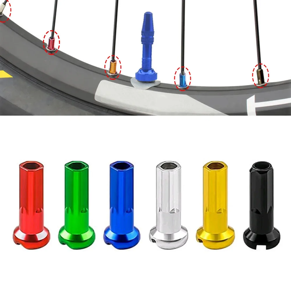 Metal Mountain Bike Wheel Spoke Nipples 60pcs Replacement for 14G 2mm Spokes MTB Mountain Bicycle Parts Accessories