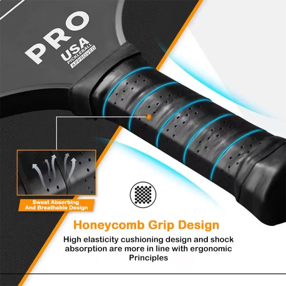 Durable T700 Pickleball Paddle Carbon Fiber 16MM Pickle Ball Paddle Frosted Surface USAPA Approved Professional Game Supplies