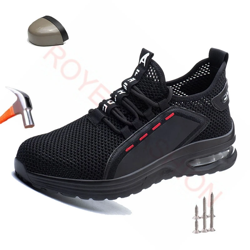 

Work Sneakers Men Shoes Men Work Safety Shoes Anti-smashing Steel Toe Cap Breathable Working Boots Construction Indestructible