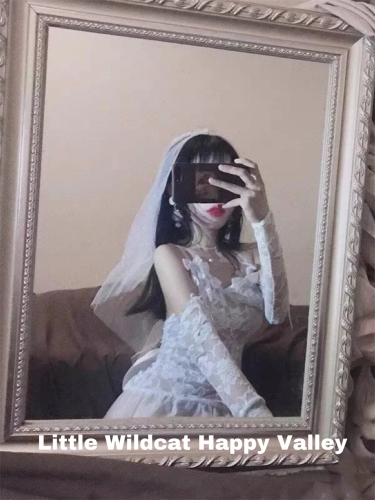 Bride Cosplay See Through Costumes Lolita Dress Women Sexy Sling Skirt Erotic Lingerie Pajamas Wedding Uniform Anime Cos Catsuit lolita dress lolita cosplay costumes