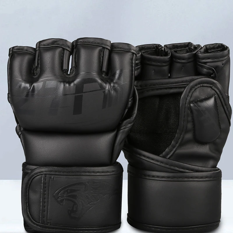 ZTTY Sanda Wushu Gloves Open Half Finger Boxing Gloves Sanshou Boxing Wushu Professional Competition Special