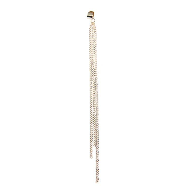Earring Clip Tassel Trendy Chic Statement Piece Long Chain Earrings Popular Gold/silver Color Eye-catching Fashionable Ear Cuff ear clip earrings clip earrings ear accessories