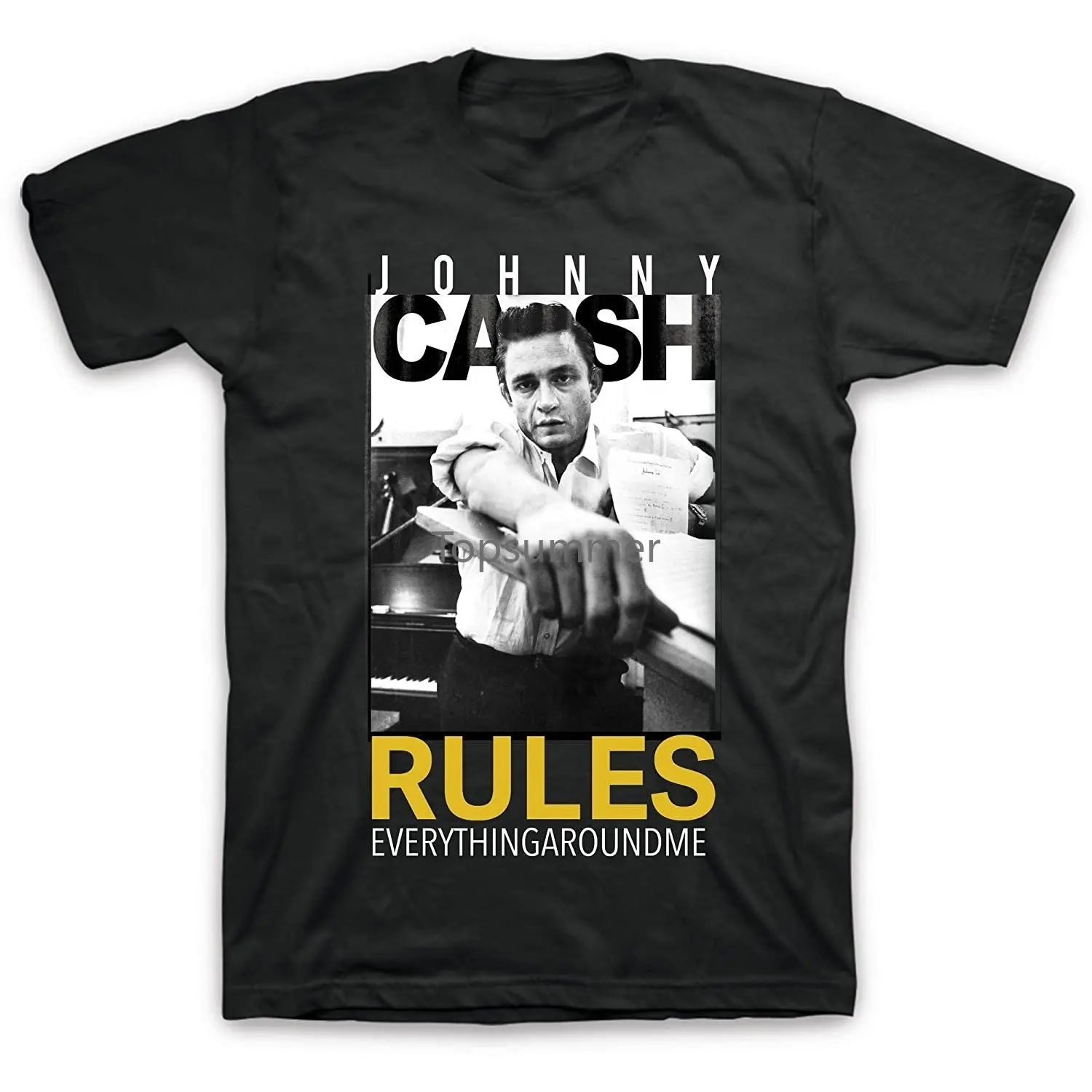 

Johnny Cash Rules Everything Around Me Men'S Graphic Tee