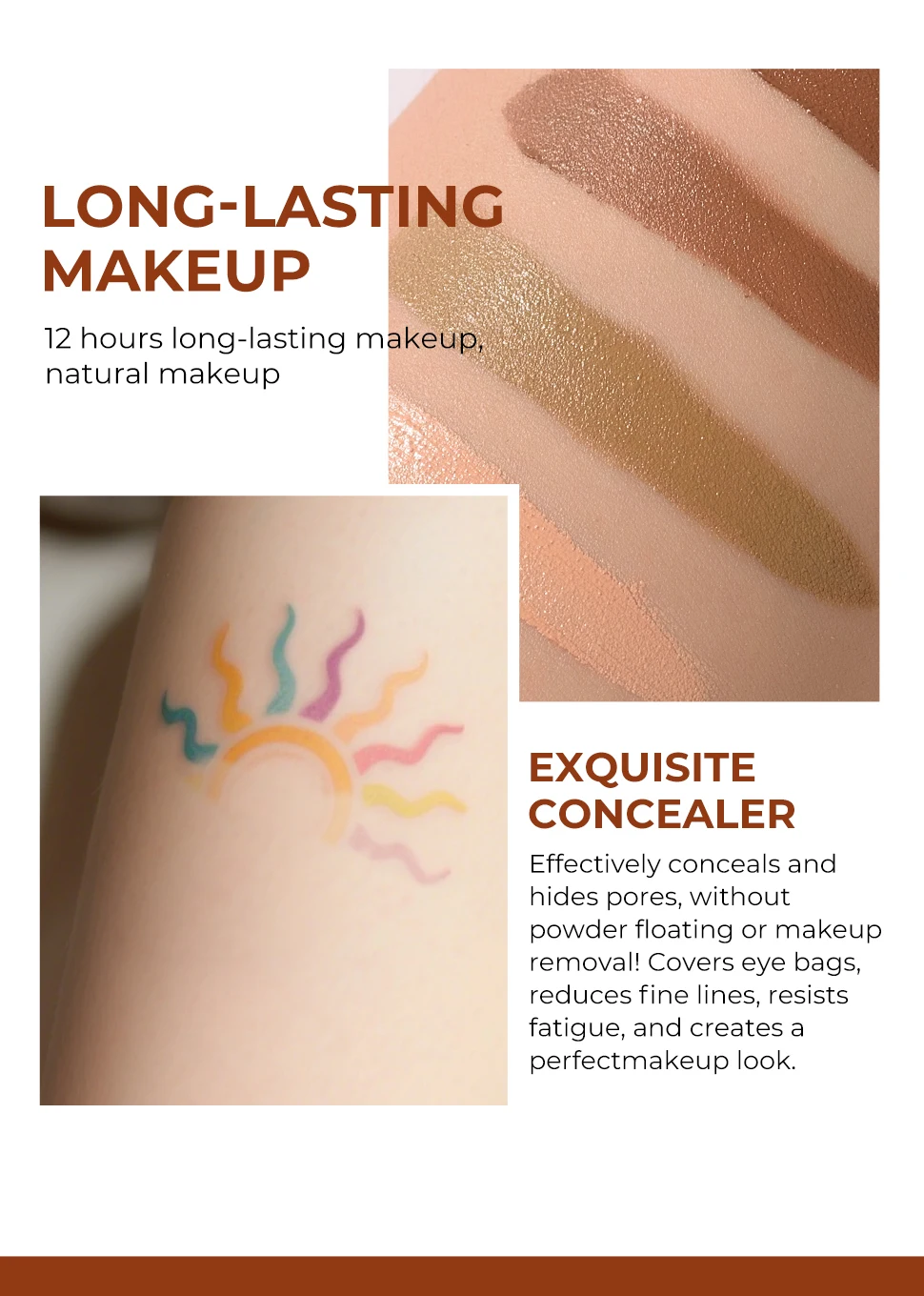Description Picture 4 of itemFull Coverage Concealer Cover Anti Dark Circle Freckle Long-lasting Waterproof Foundation BB Cream for Face Makeup Base Cosmetic