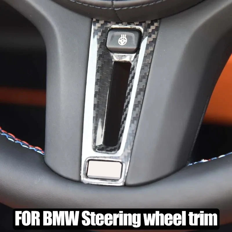 탄소 섬유 스티어링 휠 커버 트림 장식, BMW 1 2 3 4 5 6 7 8 시리즈 스포츠 X3 X4 X5 X6 F95 F96 G20 G30 G31 G01 G02