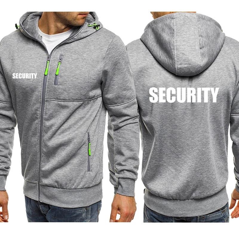 Hoodies Men Jacket Security Uniform Print Casual HipHop Harajuku Hooded Sweatshirts Mens Zipper Jacket Man Hoody Clothing 3