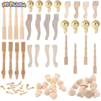 Mobili per casa delle bambole fai-da-te Parte Armadi tascabili Tavolo da tè Gambe per divani Maniglie per cassetti Tira Mini culla Accessori per la decorazione della parete