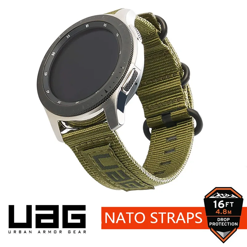 Urban Armor Gear Uag Nato Cinghie Per Samsung Galaxy Huawei Watch Gt2 20Mm/22Mm Nylon Weave Cinturino Per Orologio Hardware In Acciaio Inossidabile