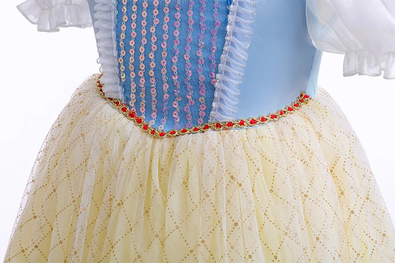 Sommerkleid Mädchen Kleid gedruckt Kleid Schnee wittchen Prinzessin Kleid Temperament flauschige Gaze Kleid kleines Mädchen Geburtstags kleid – Detail 25