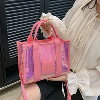 Women Party Tote Bag PU Leather Sequins Crossbody Bag Casual Fashion Shiny Portable Adjustable Straps Shopper Tote Purse 1