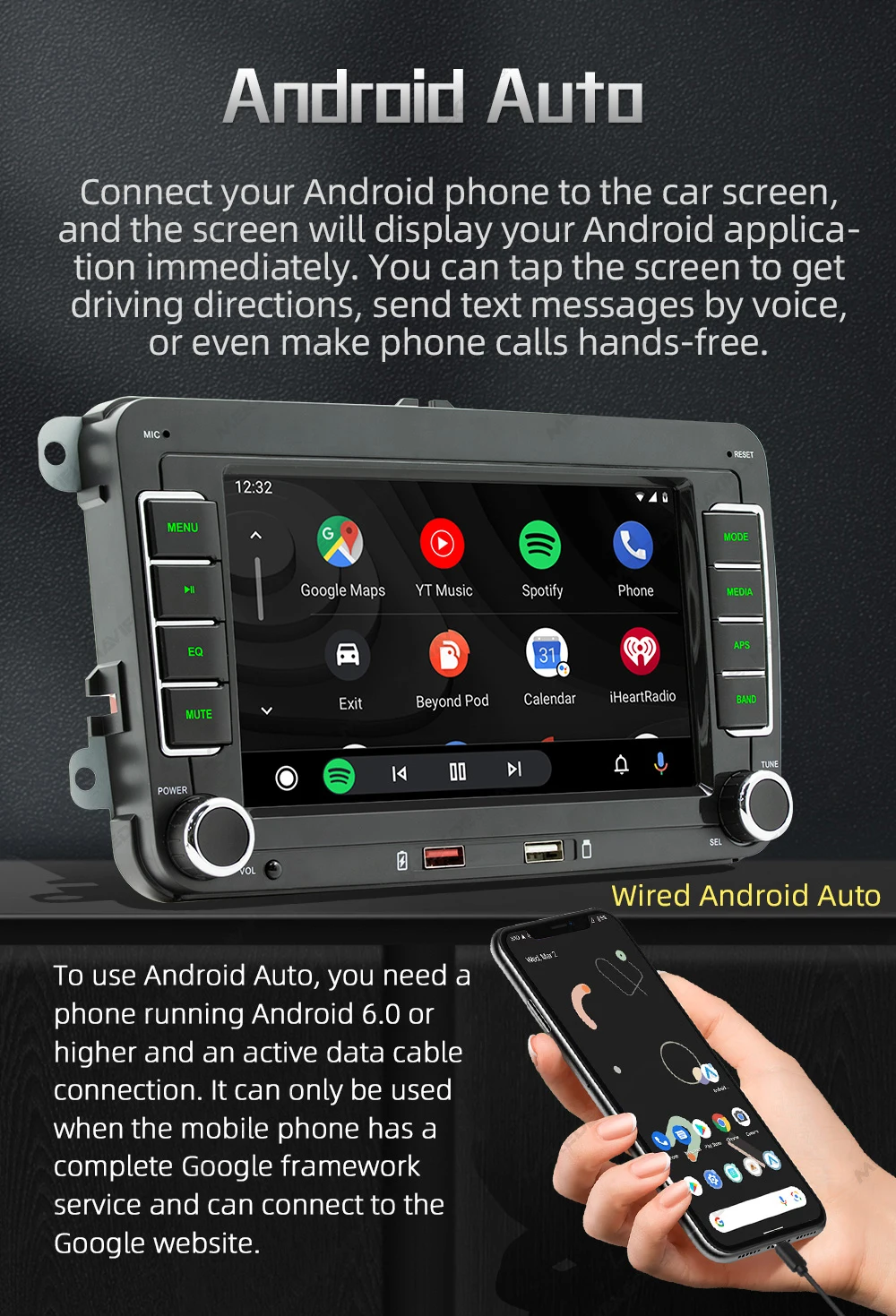 For Volkswagen VW Passat b6 b7 golf 5 6 Polo Jetta Skoda 7inch Car Radio Autoradio Multimedia Player For Carplay Android Auto BT