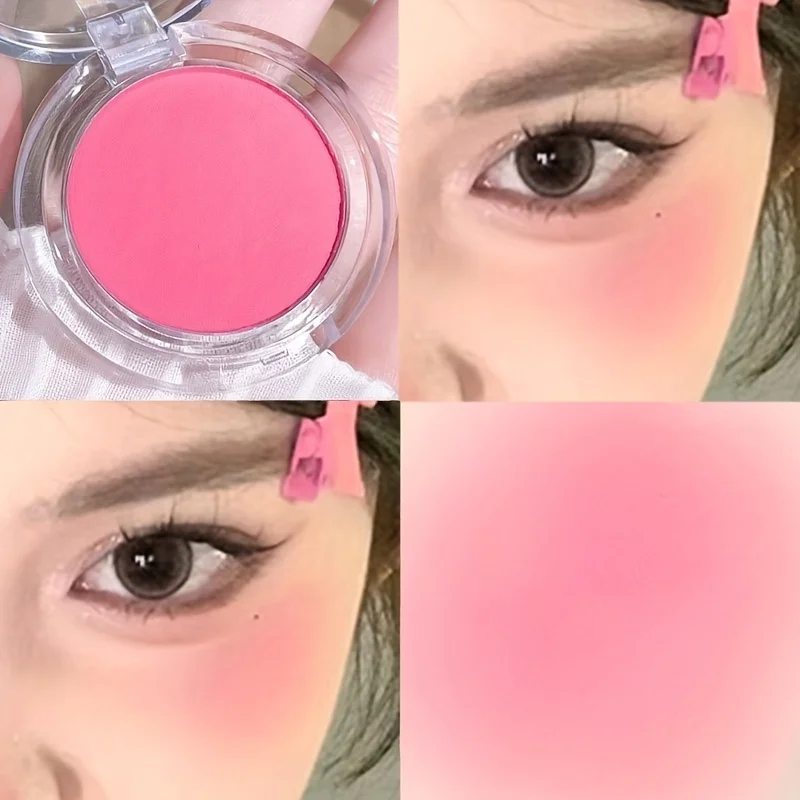 Brighten Face Blush Palette Face Contouring Face Blusher Cheek Tint Cheek Rouge Waterproof Monochrome Matte Female Makeup 1pc 3