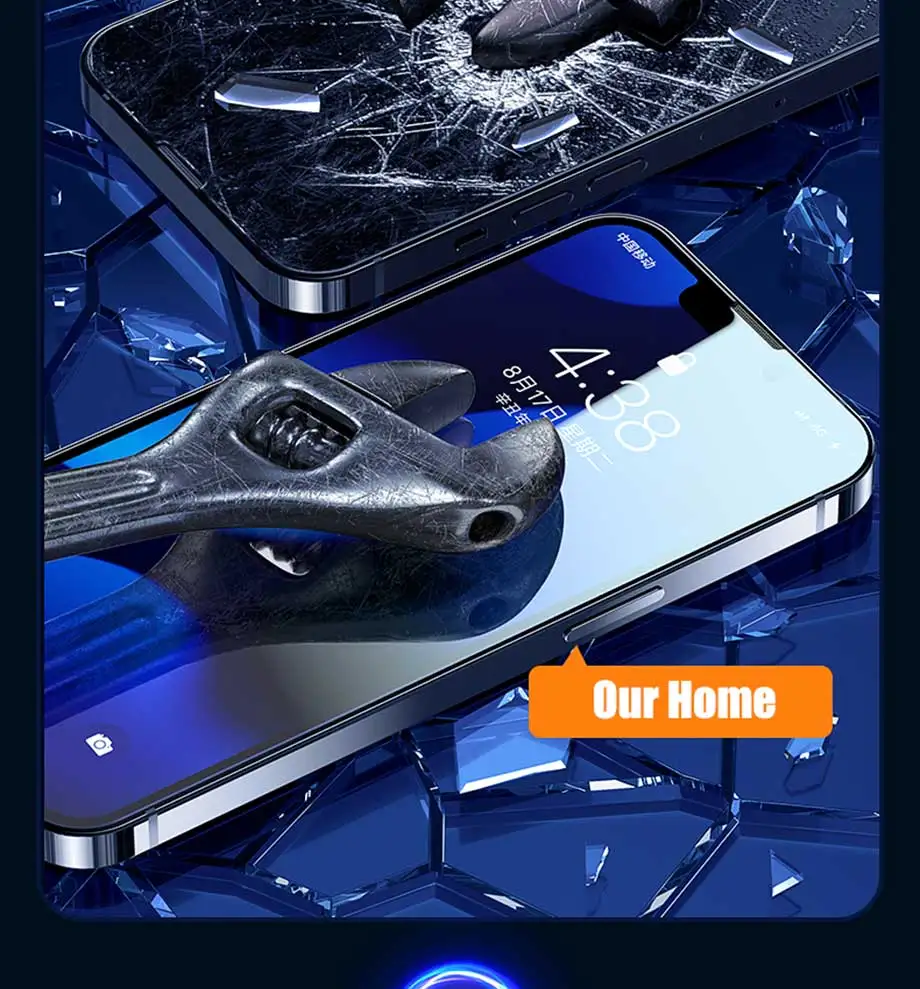 S7c5a30f0cdae40aaa5c2016aff4b8558c 4PCS Tempered Glass for iPhone 11, 12, 13, 14, 15 Pro, XR, X, XS Max Screen Protector on for iPhone 12, 13 Mini, 7, 8, 6 Plus SE Glass Mallzona