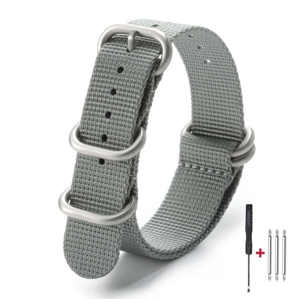 Durable Military-Style Nylon Watch Band - High-Quality Casual Strap