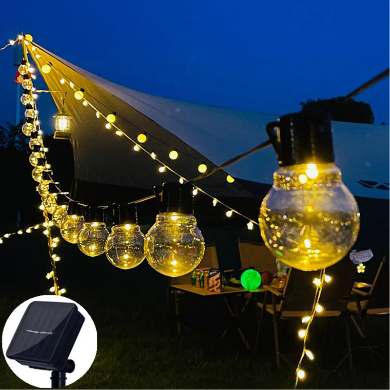 

10m/6.5m/5m Solar G50 Bulb Led Fairy Lights String Lights Holiday Lighting Solar Lamp Outdoor Garden Christmas Decoration Street