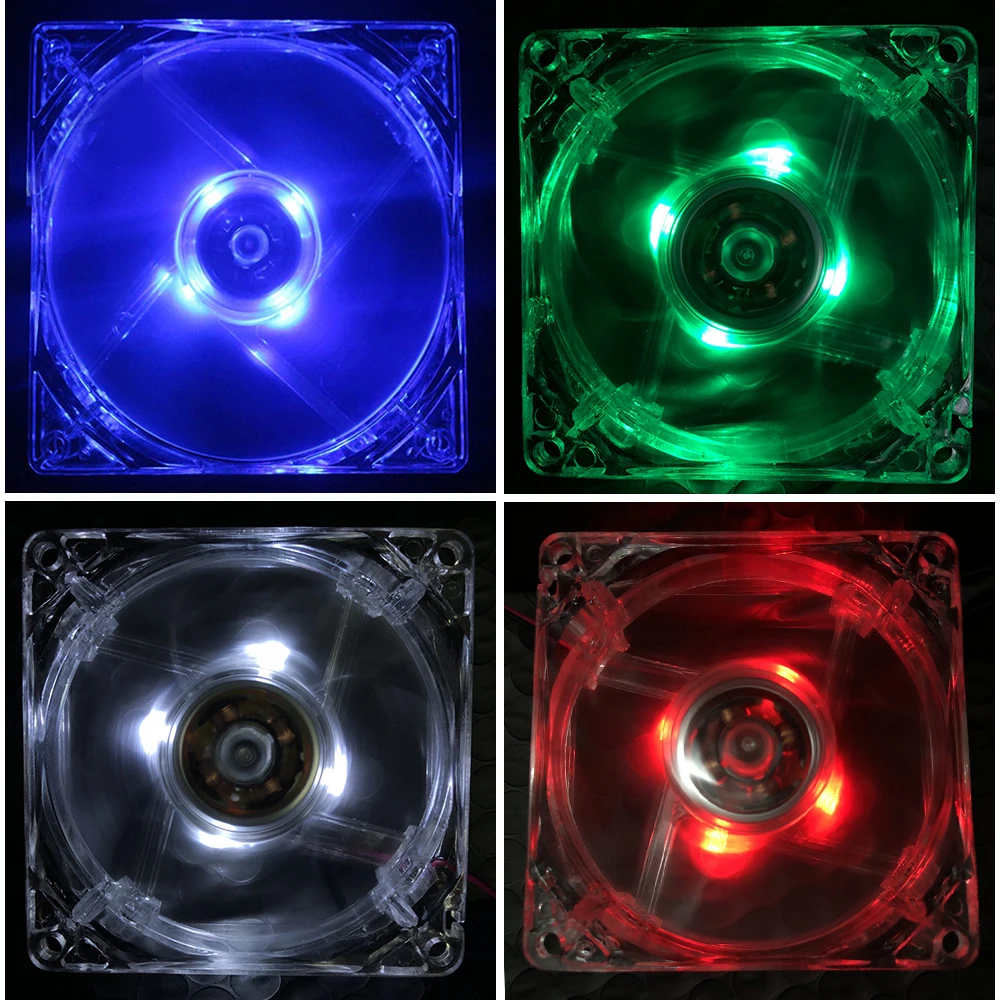 Cooling Fan 80mm Computer CPU Fan Cooler LED Computer PC Case Cooling Fan Ultra Silent Heatsink 80x80mm rgb light Fan,12v 3P IDE 4pin cooling fan gaming cooling fan