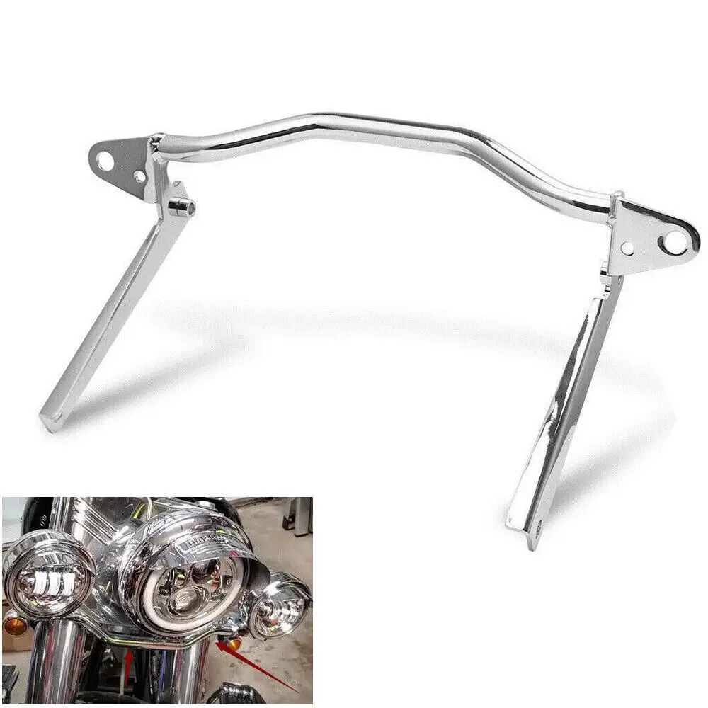 

Motorcycle Chrome Passing Lamp Light Bar Mount For Harley Softail Fatboy FLSTF Heritage 2002-2017 2016 2015 2014 2013 2012