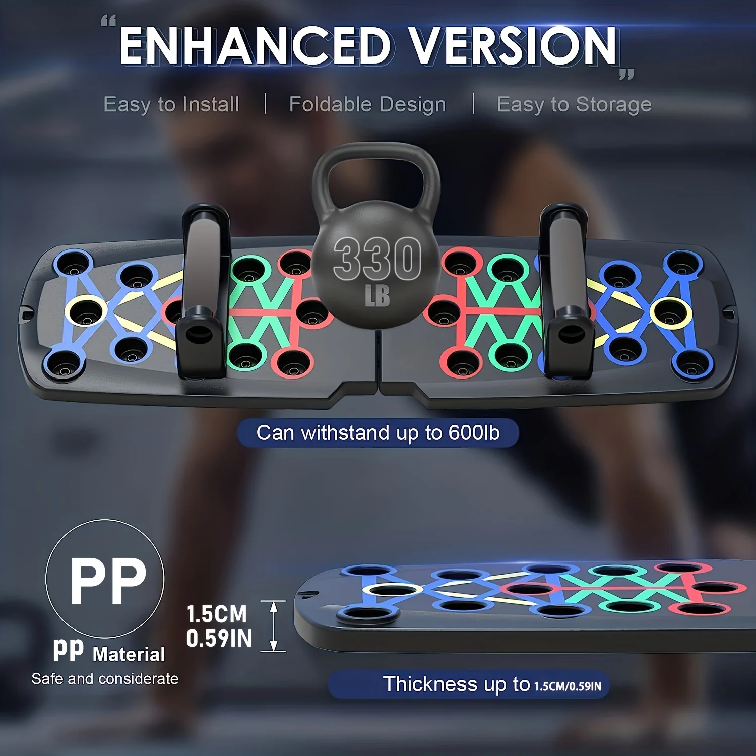 1pc Multifunctional Folding Push-up Board For Home And Gym Workouts-Build Strong Chest Muscles And Improve Overall Fitness