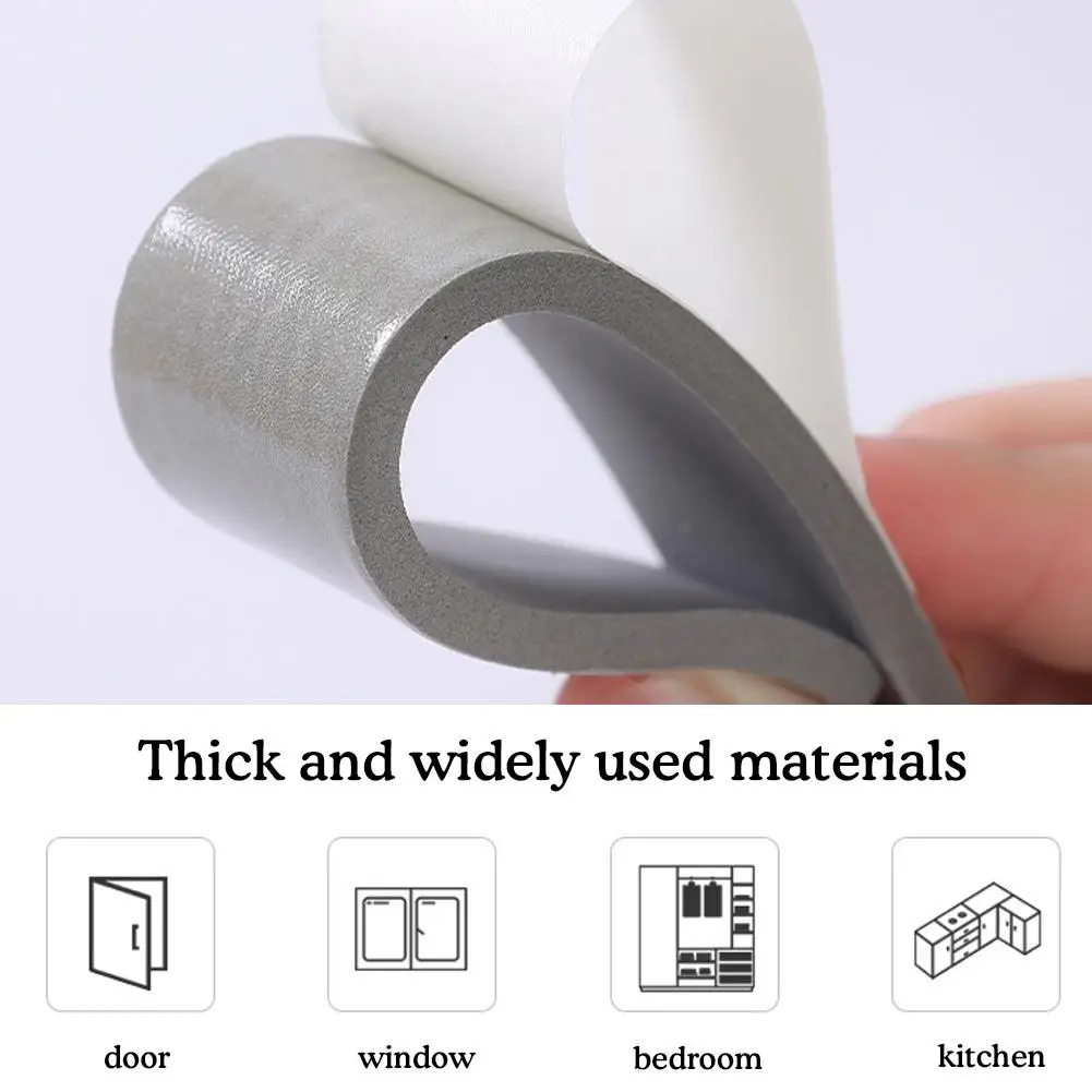 5M Insulation Tape Dustproof Windproof Weather Stripping Draught Excluder Soundproof Door Self Adhesive Window Sealing Strip