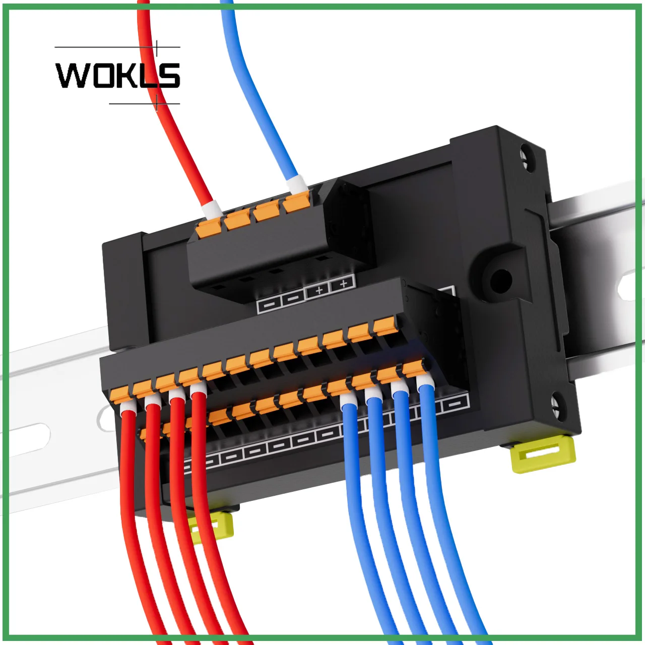 1-in Multi-out terminal block module Spring-Loaded Push-In Power Splitter DIN Rail-Mounted Wiring Box