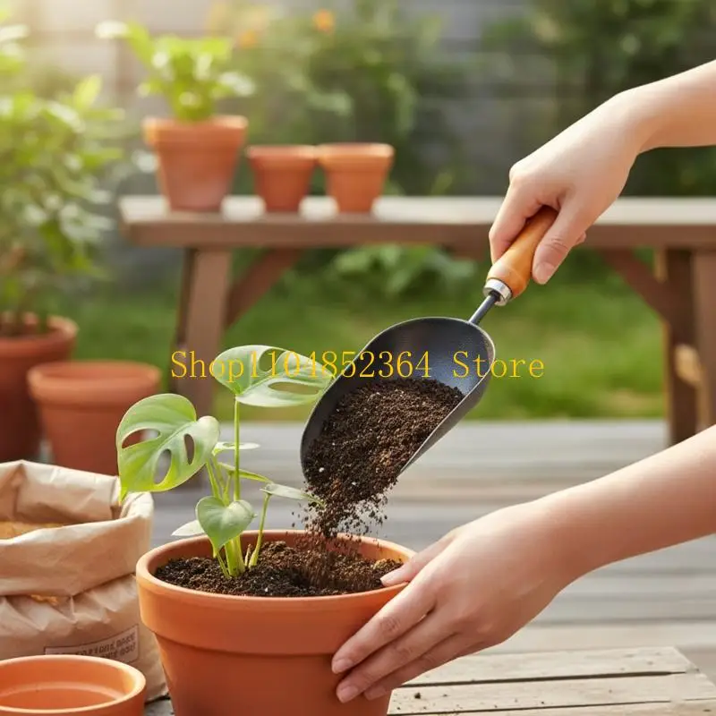 652F 정원 스쿠프 금속 삽 녹 방지 포팅 토양 스쿠프 핸드 삽 도구