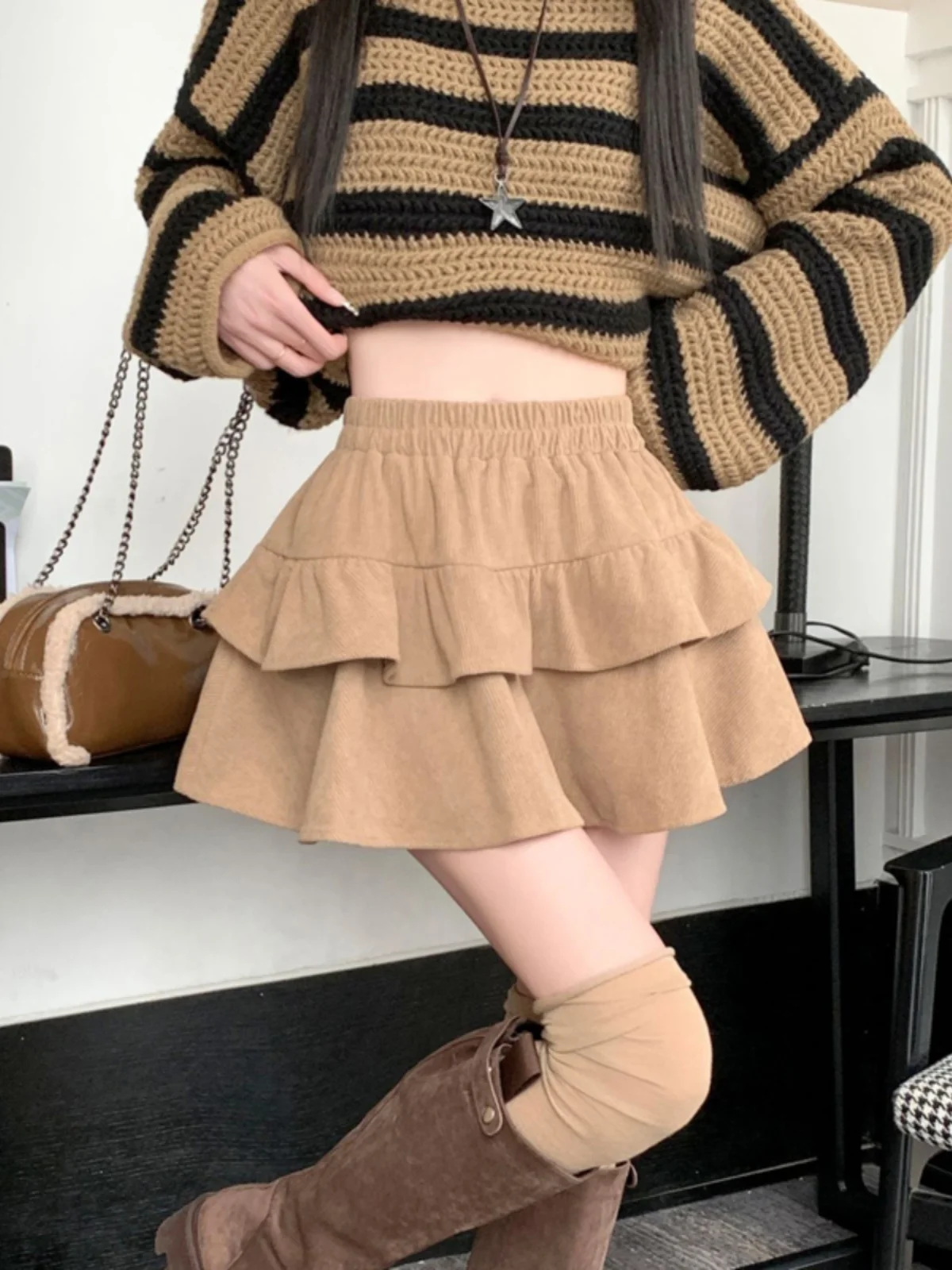 

Women's Skirt High Waist Cake A-line Mini Skirts Harajuku Cute Kawaii Falda Woman Clothing