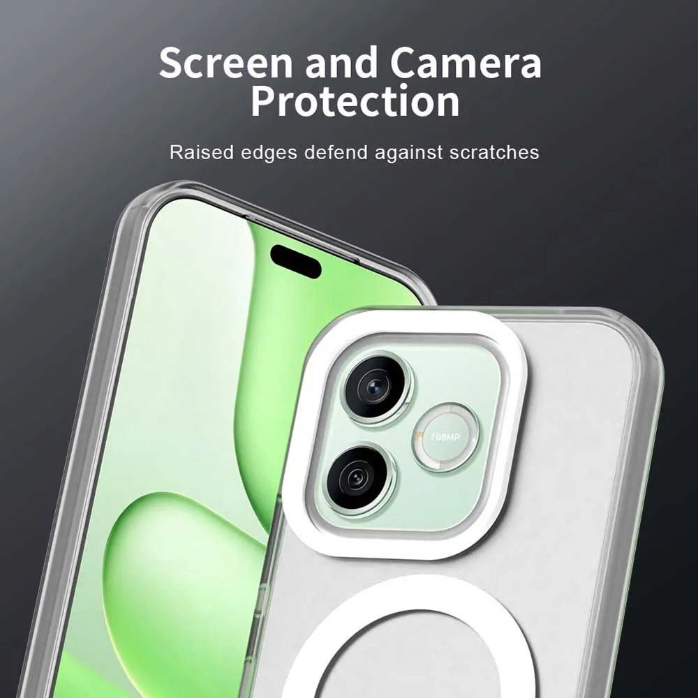 Candy-Colored Transparent Magnetic Wireless Charging Phone Case