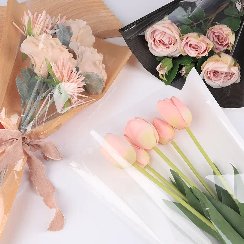 20pcs Multi-bouquet Rose Flower Wrapping Bags Waterproof OPP