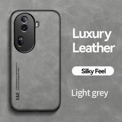 Luxury Magnetic Car Holder Leather Phone Case - Premium Back Cover for Reno 11 Pro 5G China (Light Gray)
