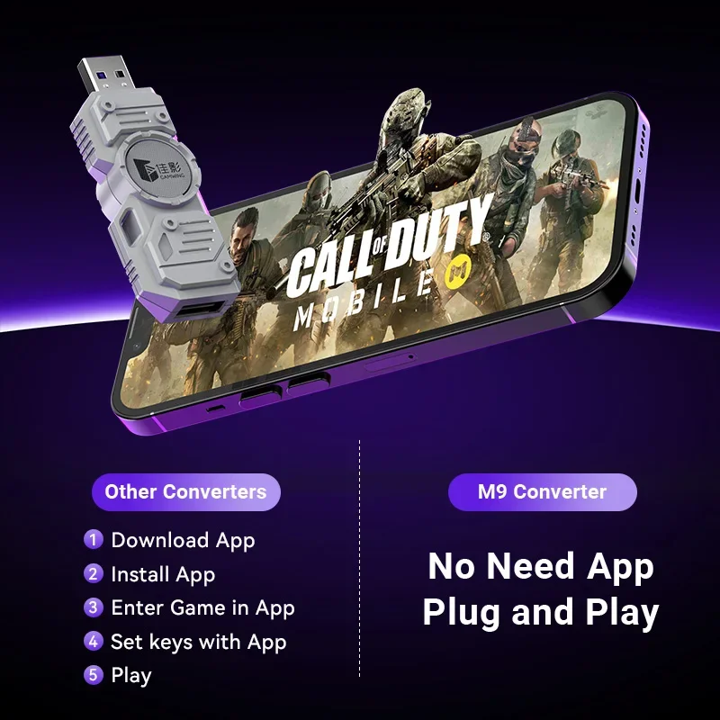 Mouse and Keyboard Converter Adapter M9 Gaming Keyboard and Mouse Converter Adapter for PUBG Mobile COD App Setting Supported for Android iOS Smartphone Xiaomi usb multiport adapter,game audio adapter,mouse and keyboard converter adapter