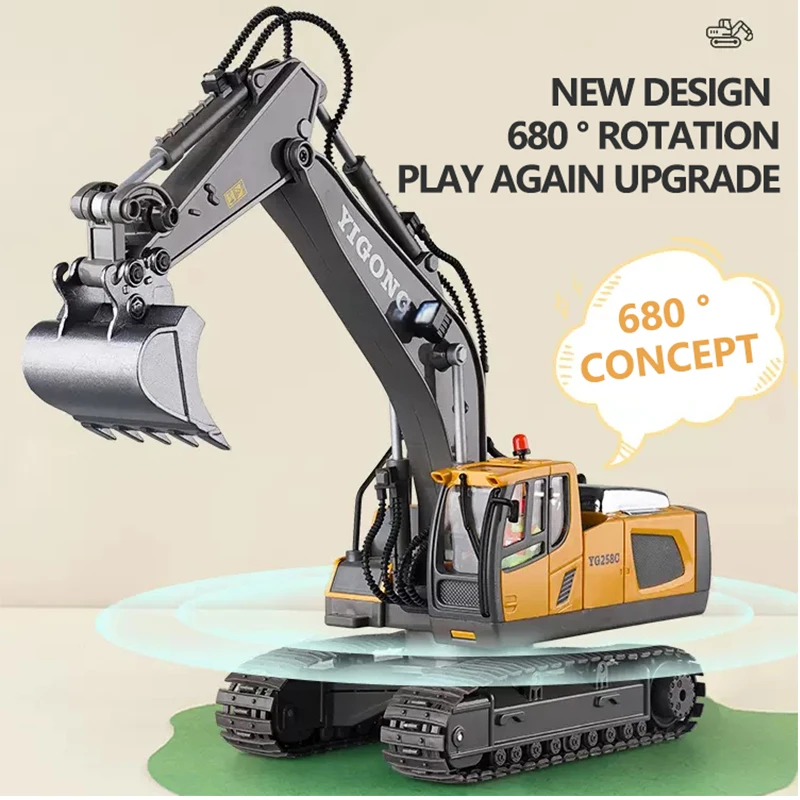 RC Excavator Dumper Car 2.4G Remote Control Engineering Vehicle Crawler Truck Bulldozer Toys for Boys Kids Christmas Gifts 2