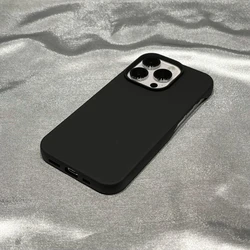 Luxurious Frameless Soft Silicone Cooling Phone Case in Solid Colors - iPhone 12 Pro (Black)