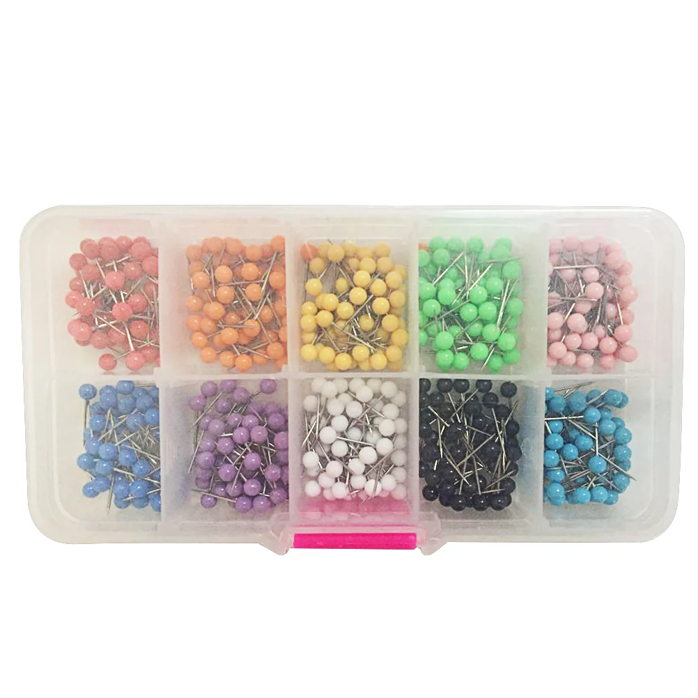 600 Pcs Push Pins Map Head Decorative Thumb Tacks Round Travel Office Accessories Wall