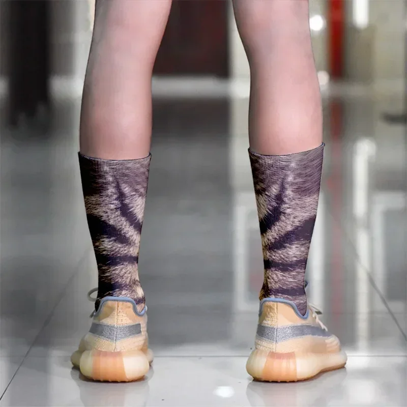 Fashion 3D Printed Animal Paw Long Socks Funny Chicken Cat Leg Toe Socks For Men Outdoor Sports Cycling Women Cute Calf