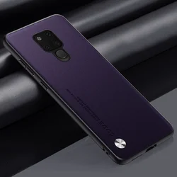 Elegant PU Leather Phone Case - Premium Silicone Protective Back Cover for Mate 20X (Purple)