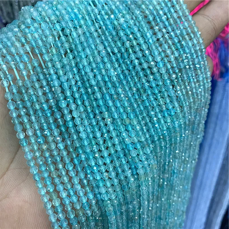 Natural Blue Gemstone Beads for Jewelry Making - Aquamarine, Amazonite, Apatite, Lapis, Turquoise Spacer Beads