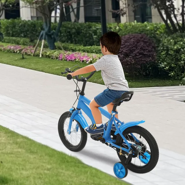 Vélo pour enfants 14 pouces vélo pour enfants garçons filles vélo pour enfants unisexe avec roue d'entraînement de sécurité pour 3-6 ans 1