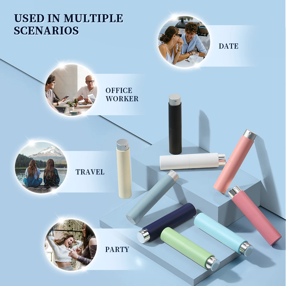 Rotating Travel Perfume Atomizer - Portable Refillable Spray Bottle, 8ml Capacity