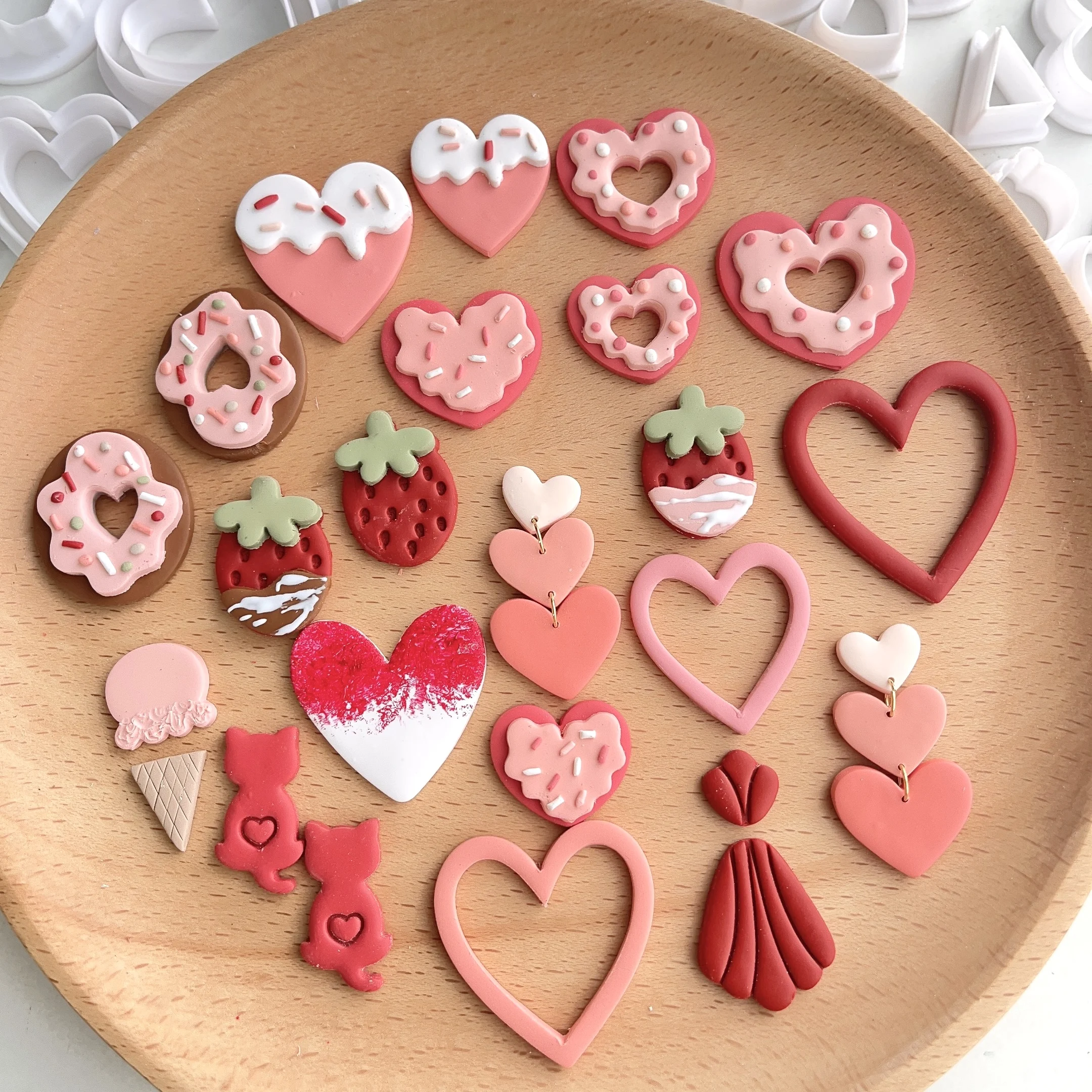 Love Heart Polymer Clay Cutters Valentine\'s Sweet Series Heart Shape Polymer Clay Polymer Clay Earrings Jewelry Cutter