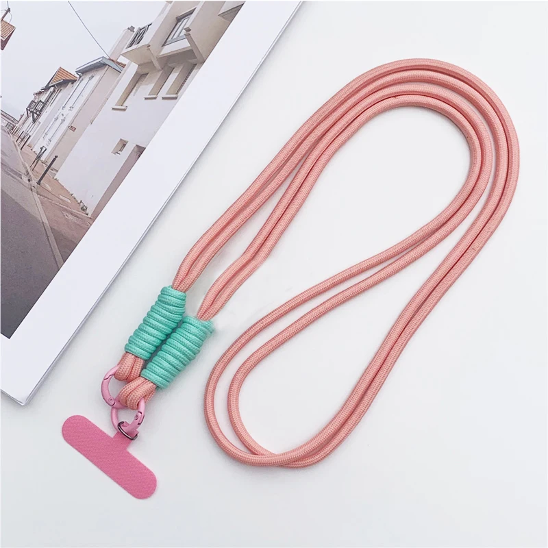 120cm Double Rope Crossbody Phone Lanyard with Anti-Loss Neck Clip