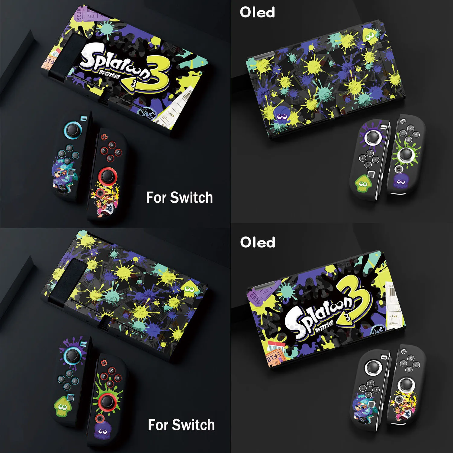 Custodia Protettiva Per Console In Pelle Con Cover Morbida In Tpu Opaco Per Nintendo Switch Oled Ns Joy-Con Controller Full Front Back Shell Protector