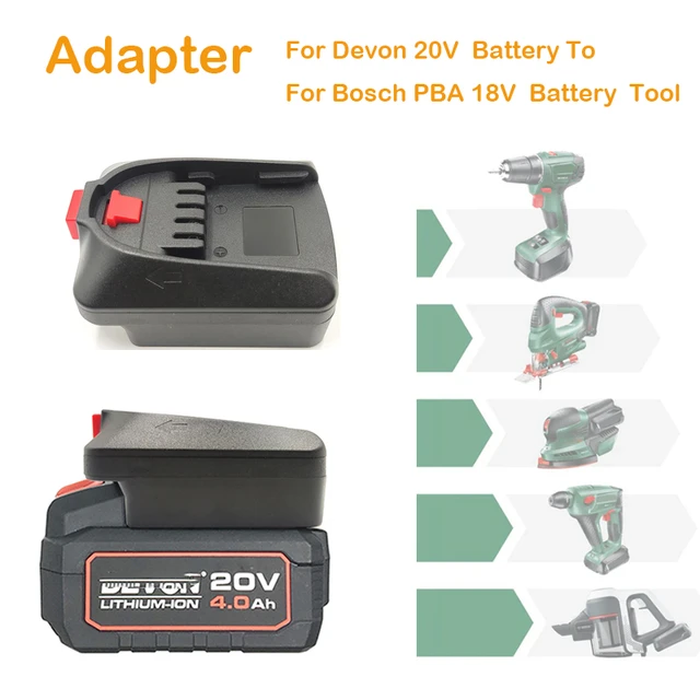 Adapter for Black&Decker 18V 20V Li-ion Battery Convert To for Bosch 18V  PBA Li-ion Battery for Bosch Green Power Tools Use - AliExpress