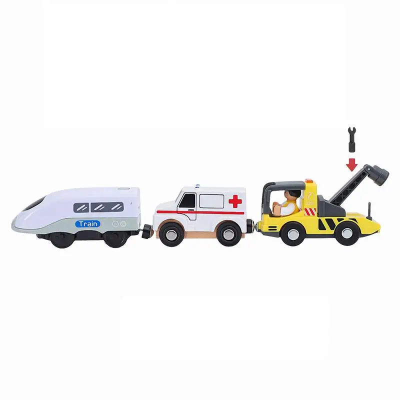 

Electric Locomotive Train Magnetic Track Toys Excellent Compatible With Wood Track For Kids Game Gift