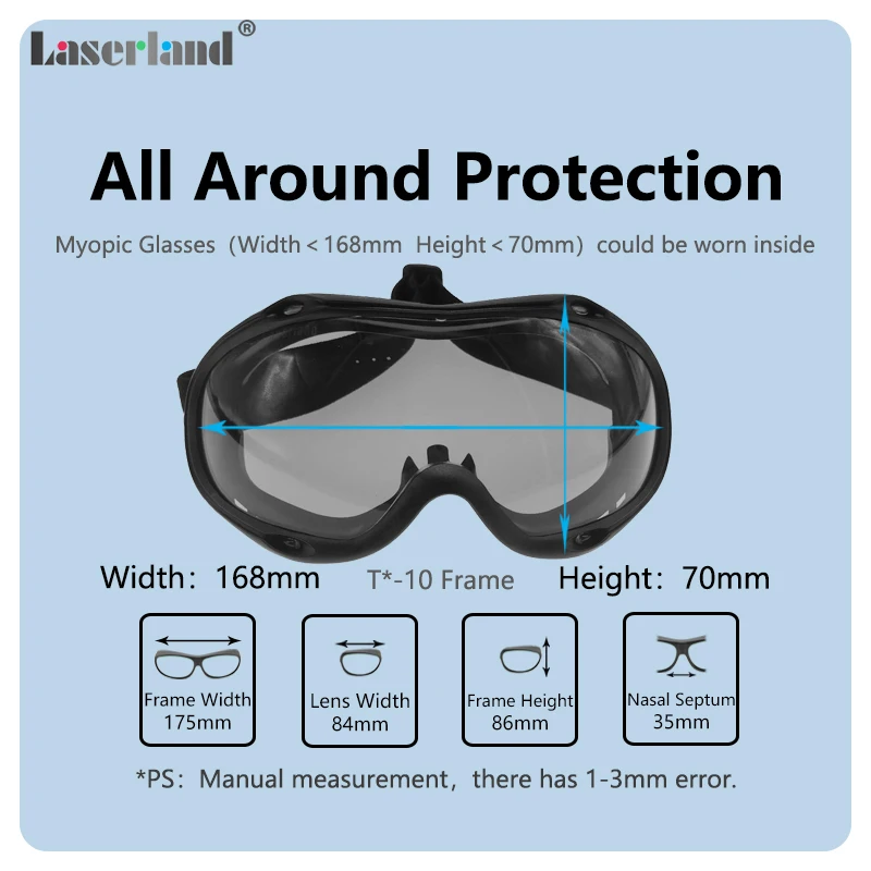 Lunette Laser pour UV et 625 à 720 nm / Lunettes de protection Laser UV et  630nm / Monture Laser / Montures de protection Laser - ARDOP INDUSTRIE