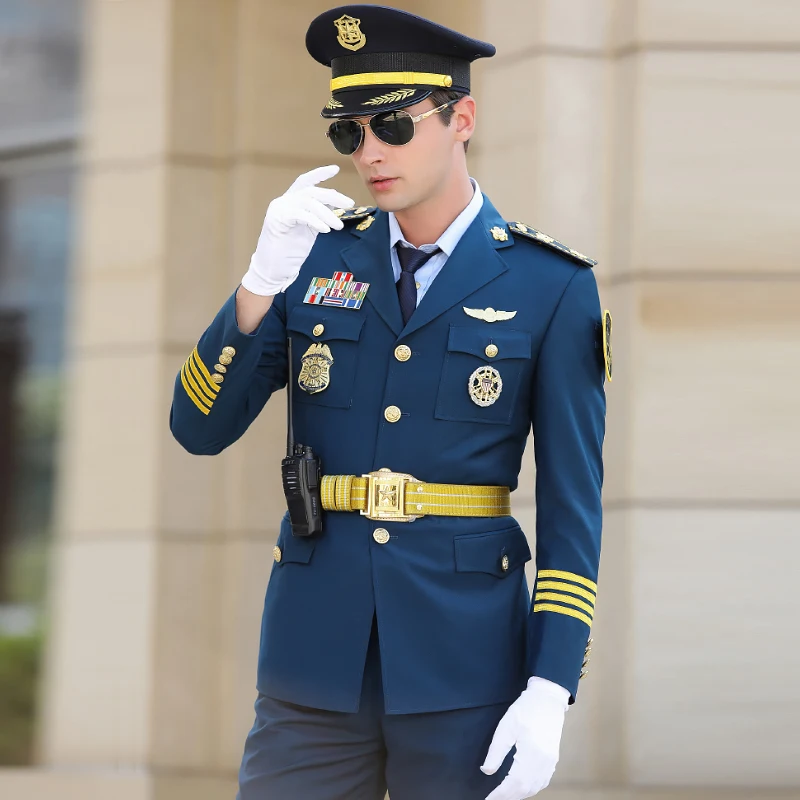 High Quality Men International Airline Manager Professional Suit Man Security Guard Uniform Suits Male Business Casual Costumes